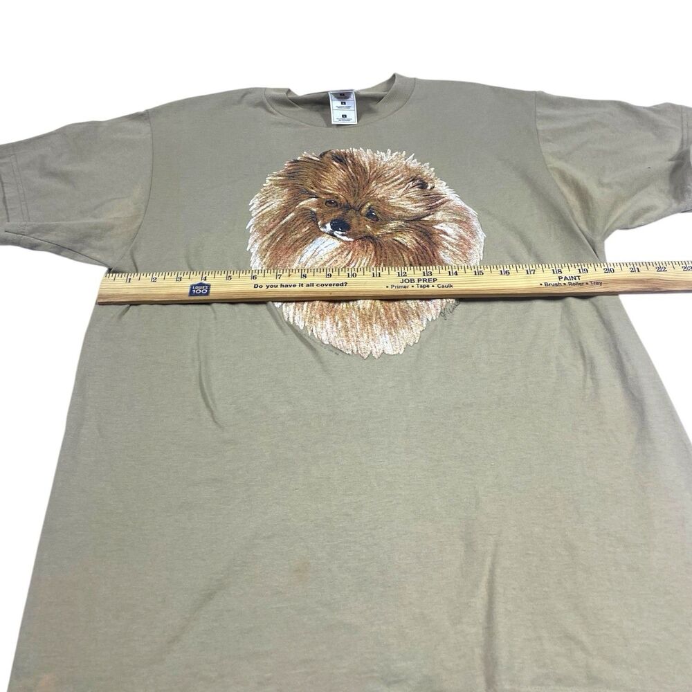 Vintage Graphic T-Shirt Pomeranian Dog Adult LARGE Tee Fruit of The Loom Y2K - Picture 10 of 12